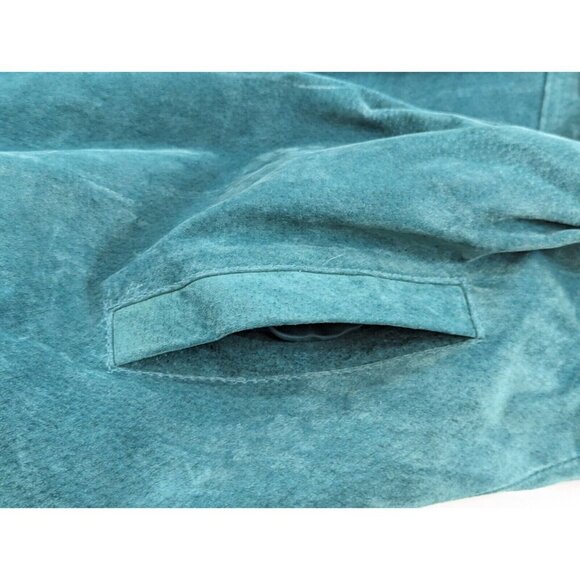 Paris Sport Club Womens Suede Turquoise Bomber Jacket Vtg Size Large Leaf Motif - Picture 10 of 16